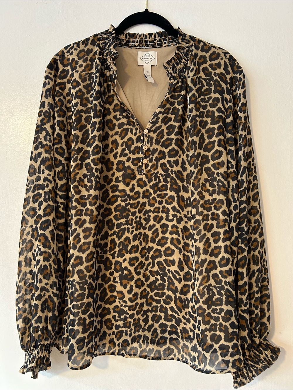 Plus size cheetah print Blouse